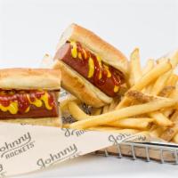 Kids Mini Hot Dogs · 2 kid-sized hot dogs served with choice of ketchup, mustard, relish and pickle. Includes kid...