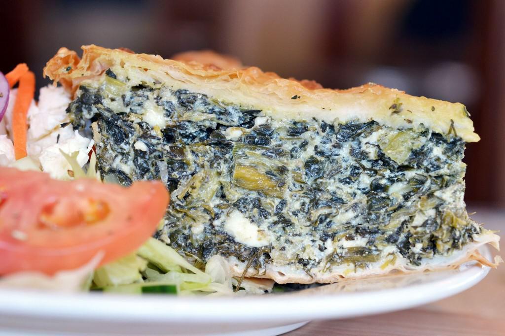 Spinach Pie · Served with Greek salad. 