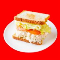 Chicken Salad Sandwich · White meat chicken salad made fresh.