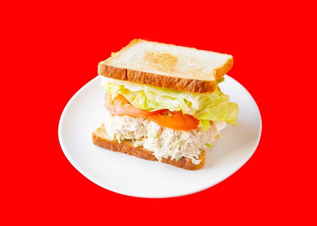 Chicken Salad Sandwich · White meat chicken salad made fresh.