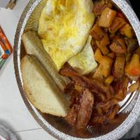 Eggs Breakfast Platter · Two eggs your choice of sunnyside up, over easy, or scrambled with home fries, hash browns o...