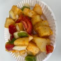 Home fries ( side )  · A side of home fries made fresh every morning in house with a savory seasoning of spice. 