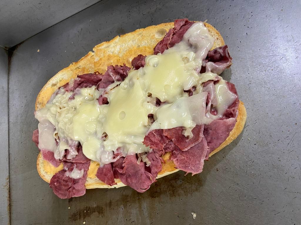 Pastrami Melt Specialty Sandwich · Pastrami melt hot grilled pastrami with melted Swiss with mustard or mayo. Hot and pressed on hero or roll.