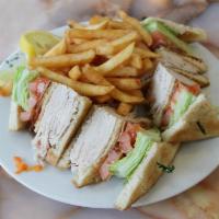 Turkey Club Triple Decker · Served with bacon, lettuce and tomato.