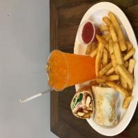 7. Super Combo Sandwich · Chicken cutlet, bacon, BBQ sauce, mozzarella cheese, lettuce, tomatoes and mayo. Served with...