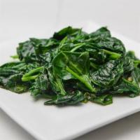 Sauteed Spinach · spinach pan seared in a garlic sauce
