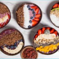 Ibiza Bowl · Non dairy blend. Topped with granola, strawberry, banana, blueberry and honey.