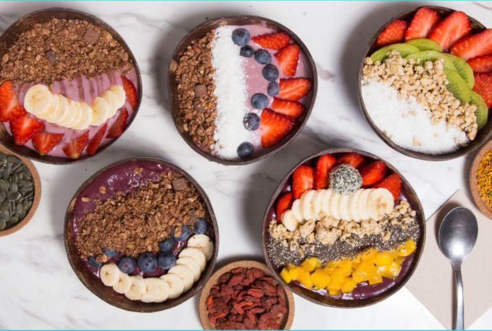 Ibiza Bowl · Non dairy blend. Topped with granola, strawberry, banana, blueberry and honey.