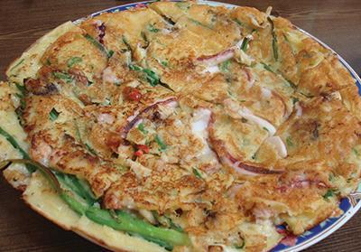 Hemul Pa-Jeon · A Korean style pancake made with seafood and vegetables.