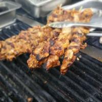 Chicken Kebab Platter · Tender pieces of chicken breast with mixed spices, garlic and lemon. Served over Rice & Hous...