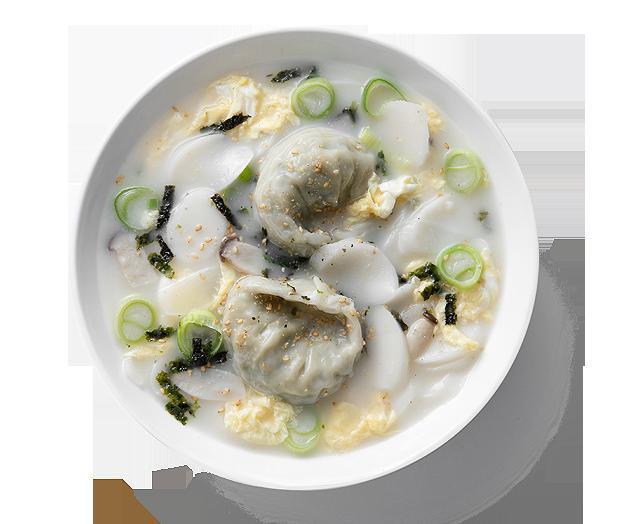 Rice Cake and Dumpling Soup (떡 만두국) · Dduk Man Du Kuk. Rice cakes, pork dumplings and egg in mild beef broth.