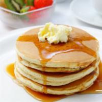 Buttermilk Pancakes with Syrup · Served with 3 buttery pancakes cooked to perfection.