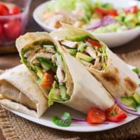 Cali Breakfast Wrap · Breakfast wrap made with 2 cooked egg whites, avocado, tomatoes and pepper jack cheese on a ...