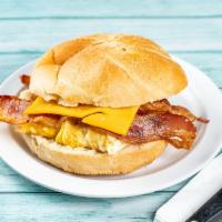 Roll Sandwich · Scrambled egg, bacon and American cheese.