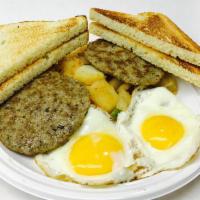 Sausage and Eggs Platter · Served with a side of home fries, hash browns, or french fries & toast. 