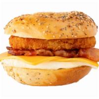 Meat, Egg & Cheese · Breakfast meat w/ egg & choice of cheese. (PLEASE NOTE: If we're sold out of your bagel choi...