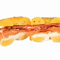 Lox & Cream Cheese Bagel · Sliced lox, cream cheese & your choice of toppings on any bagel.  (PLEASE NOTE:  If we're so...