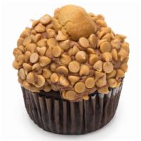Salted Caramel Cupcake  · Chocolate cupcake topped with salted caramel buttercream and rolled in toffee crunch.