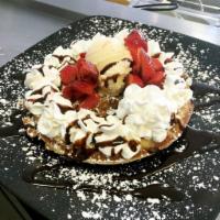 Chocolate Chip Waffle · Crunchy on the outside, yummy on the inside. Add your favorite toppings, and devour!

*Toppi...