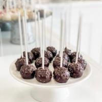 Vegan Double Chocolate Cake Pop · Our Vegan Chocolate Cake dipped in a Vegan Dark Chocolate and topped with chocolate sprinkle...