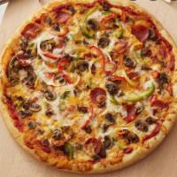 Supreme Pizza  · Pepperoni mushroom green pepper onion.
