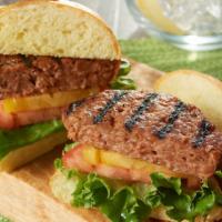 Grilled Beyond Burger (plant-based meatless burger)  · W/ Lettuce, Tomato & Pickle.    Choose Your toppings & Sides.    Beyond Burger is a plant-ba...