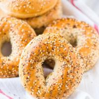 Everything Bagel · Bagel options-cream cheese, or butter and jelly.