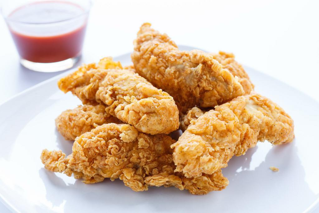  5 Pieces Chicken Tenders · five freshly cooked to order tender breast & served with your choice of dipping sauce 