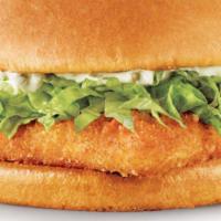  Fish Fillet · crunchy fish fillet sandwich served with tartar sauce and your choice of fresh cut veggies. 