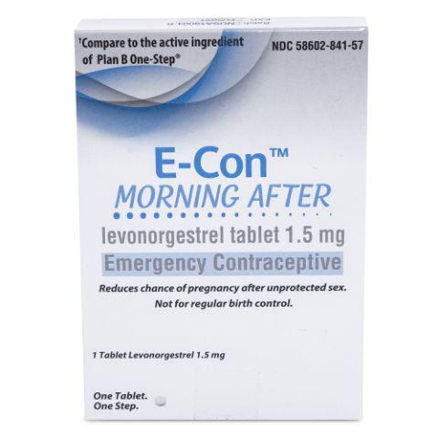 Morning After Pill Emergency Contraceptive 1 Count · E-Con Morning After Reduces the chance of pregnancy after unprotected sex