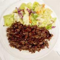 Beef Teriyaki · Beef that has been marinated or glazed in a soy based sauce.
