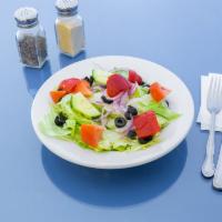 Tossed Salad · Lettuce,tomatoes ,pimiento peppers,onions, olives, oil and vinaigrette 
