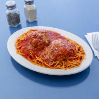 Spaghetti with Meatballs  · 2 meatballs in a tomato sauce 