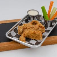 Kids Chicken Tenders · 3 Crispy battered fried chicken tenders. Served with fries or tots and a small fountain drink.