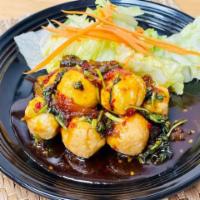 Ma Kin Fish balls  · Deep fried fish balls served with Chef’s special sauce 