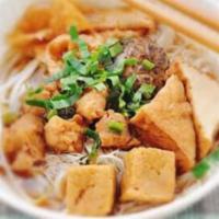 Vegetable Tofu Noodle soup  · Clear soup with mixed vegetable and tofu  