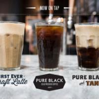 24oz Pure Black and Tan Coffee (cold) · A delicious mixture of our creamy oatmilk latte with our pure black cold-pressed coffee.