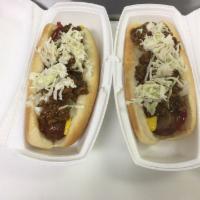 Twin Dogs/2 · Two beef hotdogs. Specify toppings: mayonnaise, mustard, spicy mustard, ketchup, home made c...
