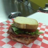Ham Sandwich · Lightly toasted bread with ham, mayonnaise, lettuce, tomatoes, 