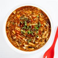 Large Hot & Sour Soup · Bamboo shoots, egg, black mushroms, tofu, spicy chili