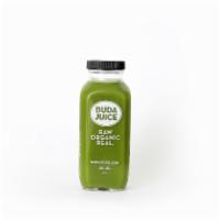 01. Green Juice · Certified organic. Spinach, cucumber, celery, apple, lemon, ginger, kale, and parsley.