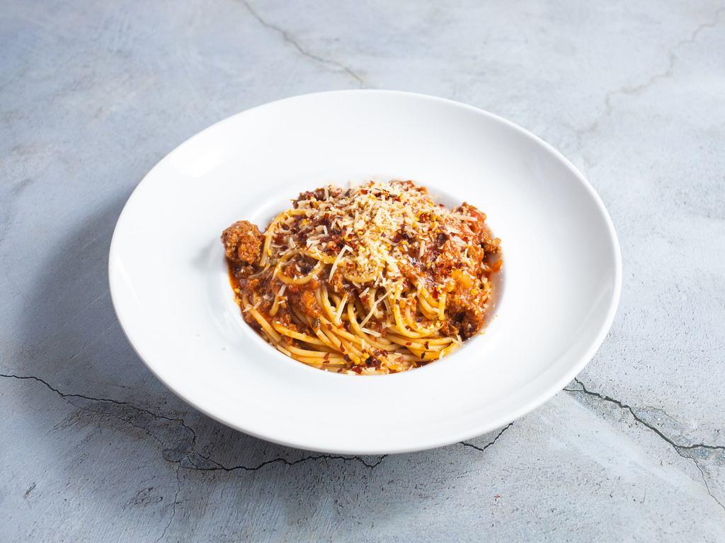 An offer You Can’t Refuse Bolognese · Spicy tomato based sauce with plenty of ground beef.  Like Mama's! If you like your prized pet’s head intact, we suggest you don’t turn us down on our offer to try our delicious bolognese pasta.
