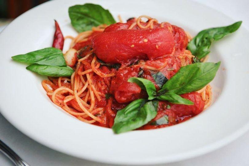 Spaghetti al Sugo di Pomodoro · Filet of San Marzano plum tomatoes, basil & garlic.