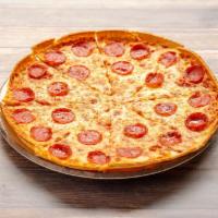 Thin Crust Pepperoni Pizza · 