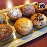 Blueberry Muffin · Fresh baked loaded with plump blueberries.