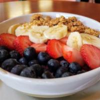 Berry Acai Bowl · Acai sorbet, strawberries, blueberries, banana, granola