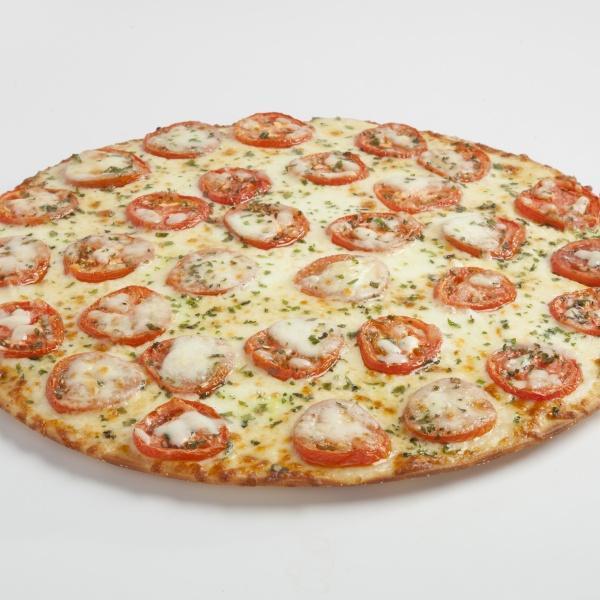 Margherita Pizza · Roma tomatoes, Asiago cheese, fresh mozzarella.