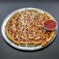 Garlic Cheese Stix  · A pie buttered, topped with mozzarella, seasoned and baked to perfection. Served with a side...