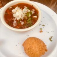 *NEW* Cup and a Pup · Our Homemade Chili Topped with fresh onion served with one of our Hush Puppies 