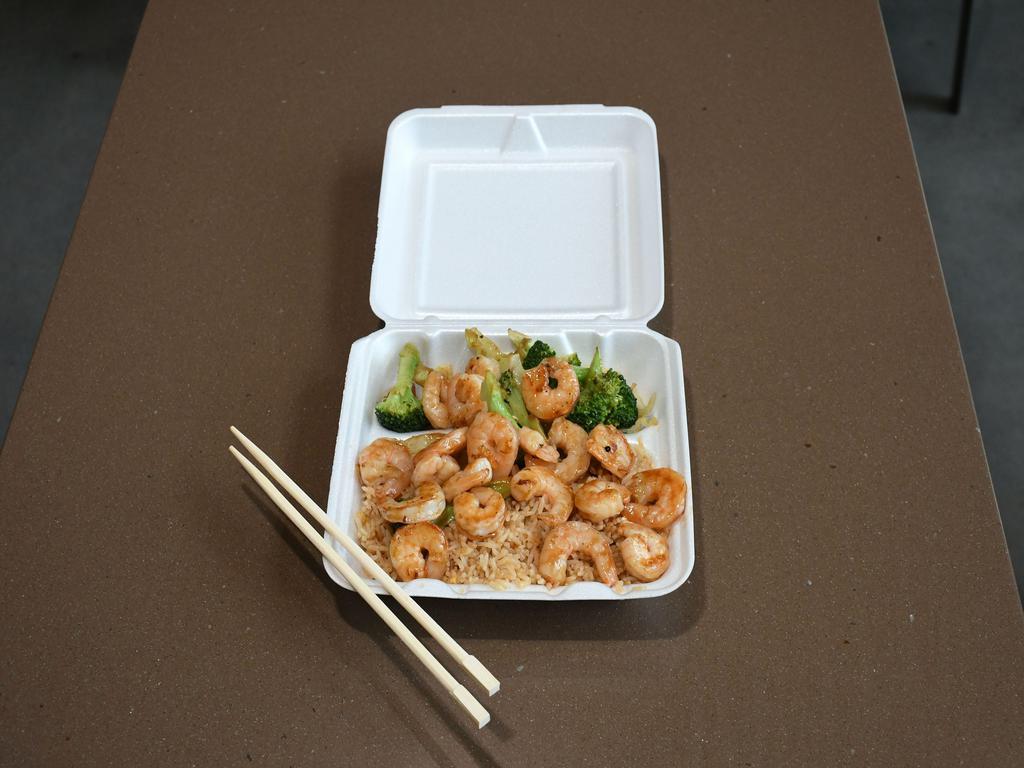 Teriyaki Shrimp · Comes with steamed white rice or fried rice.
